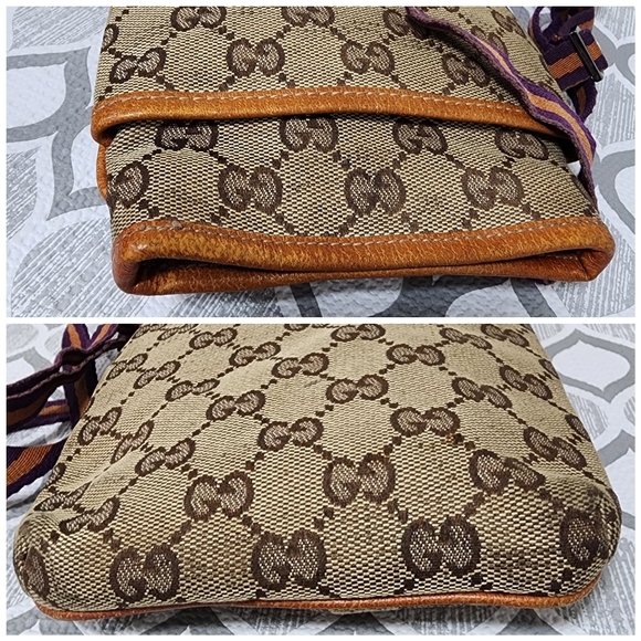 Gucci GG Canvas Web Crossbody Bag Beige/Brown - Picture 8 of 12